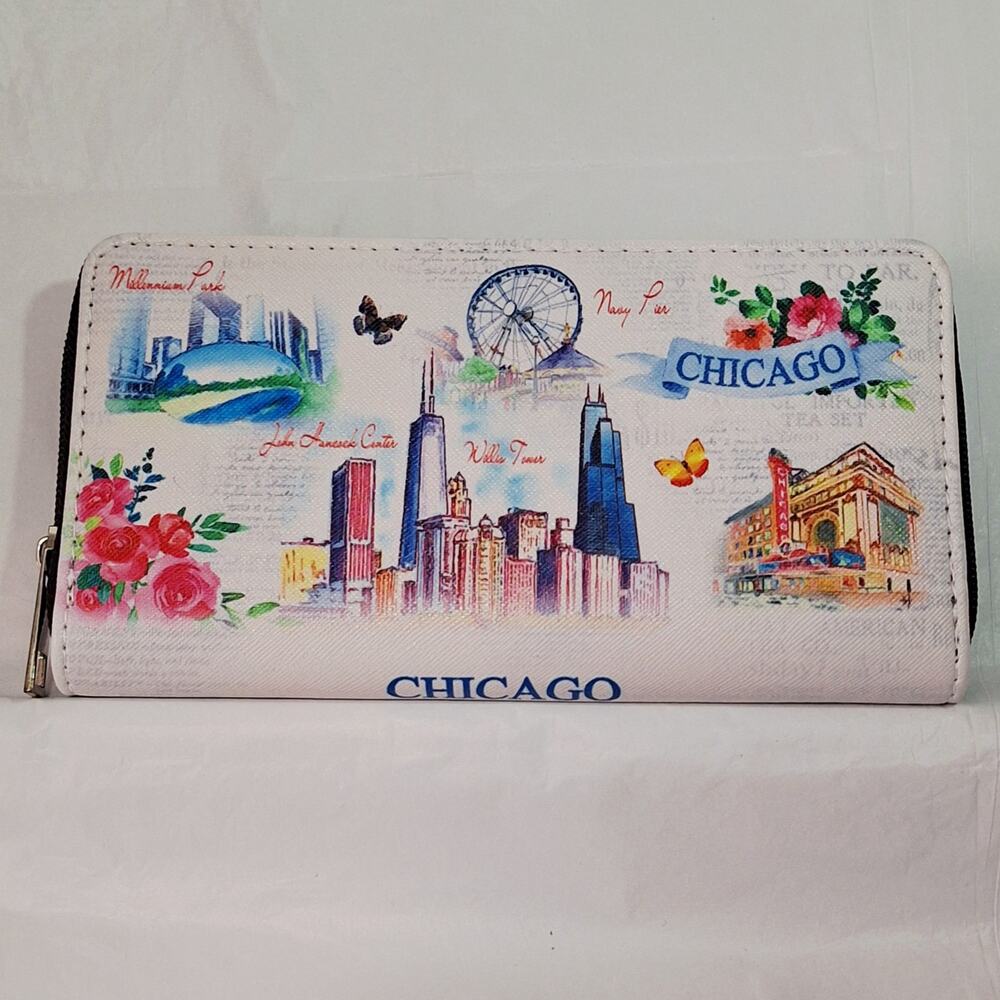 Chicago Landmark Zip-around Wallet
